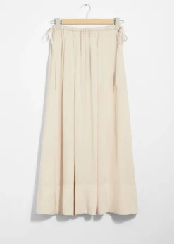 & Other Stories Skirts | Pleated Drawstring Midi Skirt