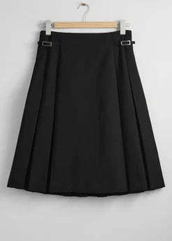 & Other Stories Skirts | Pleated Midi Skirt Black