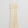 & Other Stories Dresses | Pleated Strappy Maxi Dress Cream