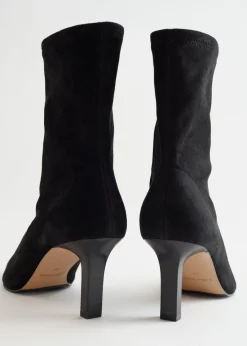 & Other Stories Boots | Pointy Sock Boots Black suede