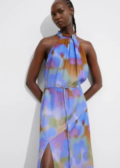 & Other Stories Dresses | Printed Halterneck Maxi Dress Blue Print