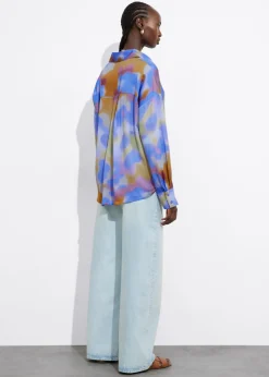 & Other Stories Swimwear | Sets & Suits | Printed Satin Shirt Blue Print