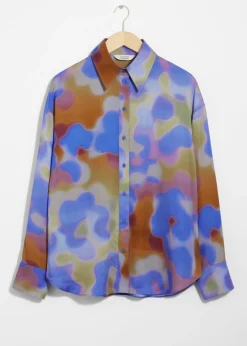 & Other Stories Swimwear | Sets & Suits | Printed Satin Shirt Blue Print