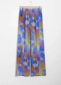 & Other Stories Swimwear | Sets & Suits | Printed Satin Trousers Blue Print