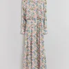 & Other Stories Dresses | Printed Side Slit Maxi Dress Dusty Pink Floral Print