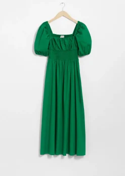 & Other Stories Dresses | Puff-Sleeve Midi Dress