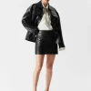 & Other Stories Sets & Suits | Skirts | Raw-Edge Leather Mini Skirt Black