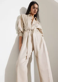 & Other Stories Jumpsuits | Pants | Relaxed Belted Jumpsuit Beige