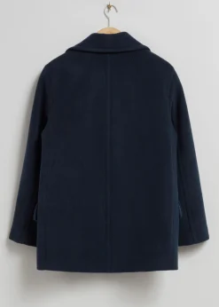 & Other Stories Outerwear | Relaxed Pea Coat Navy