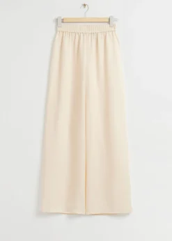 & Other Stories Pants | Relaxed Pull-on Linen Trousers Light Beige