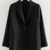 & Other Stories Outerwear | Relaxed Single-Breasted Blazer Black