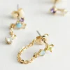 & Other Stories Earrings | Rhinestone Chain Drop Earrings Gold-colored