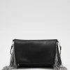 & Other Stories Shoulder Bags | Rhinestone Fringed Leather Clutch Black