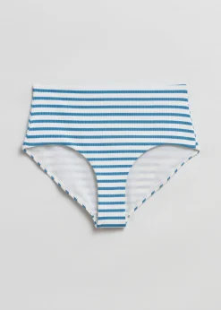 & Other Stories Swimwear | Ribbed Bikini Bottoms Dusty blue/Egret