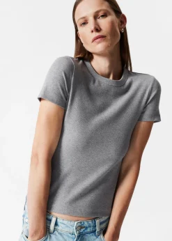 & Other Stories Tops | Ribbed Cropped T-Shirt