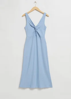 & Other Stories Dresses | Ribbed Twist-Front Midi Dress
