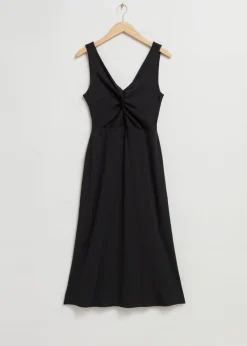 & Other Stories Dresses | Ribbed Twist-Front Midi Dress