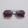& Other Stories Sunglasses | Rimless Aviator-Style Sunglasses Black