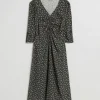 & Other Stories Dresses | Ruched Front Dress Black Floral Print