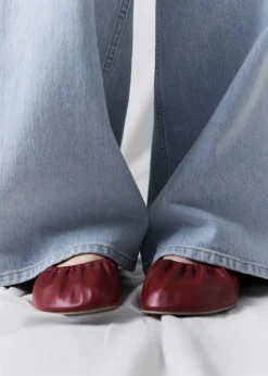 & Other Stories Loafers & Flats | Ruched Leather Ballet Flats