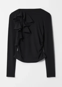 & Other Stories Tops | Ruffled Top Black