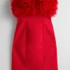 & Other Stories Dresses | Ruffled Tube Mini Dress Red
