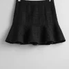 & Other Stories Skirts | Ruffled Tweed Mini Skirt Black Tweed