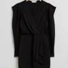 & Other Stories Dresses | Ruffled Wrap Mini Dress Black