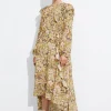 & Other Stories Dresses | Ruffle-Trimmed Midi Dress Yellow Print