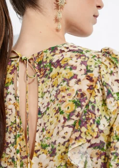 & Other Stories Dresses | Ruffle-Trimmed Midi Dress Yellow Print