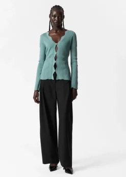 & Other Stories Sweaters & Knits | Scalloped Merino-Blend Cardigan