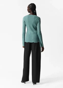 & Other Stories Sweaters & Knits | Scalloped Merino-Blend Cardigan