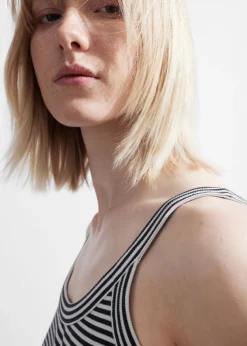 & Other Stories Tops | Scoop-Neck Tank Top Black/White Stripes