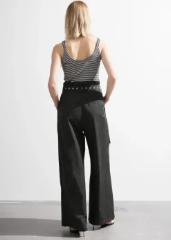 & Other Stories Tops | Scoop-Neck Tank Top Black/White Stripes