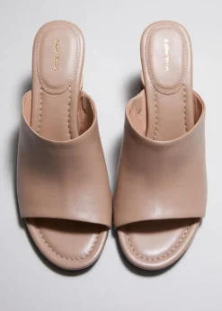& Other Stories Heels | Sandals | Sculptural Heel Leather Mules Beige