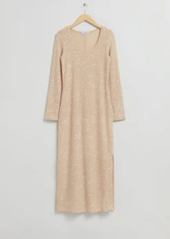 & Other Stories Dresses | Sequin Maxi Dress Beige