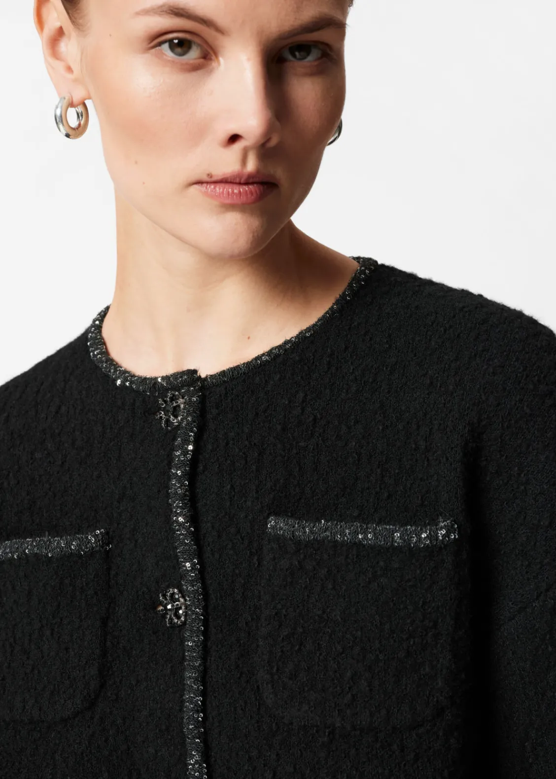 & Other Stories Sets & Suits | Sweaters & Knits | Sequin-Trimmed Cardigan Black