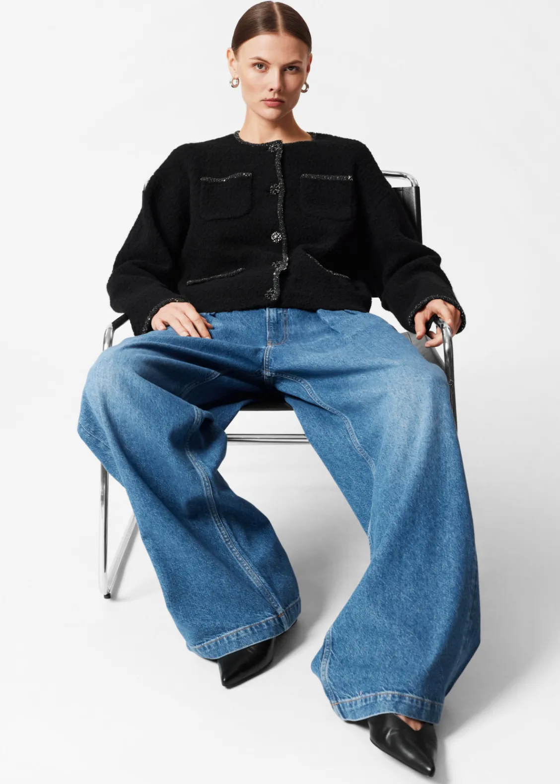 & Other Stories Sets & Suits | Sweaters & Knits | Sequin-Trimmed Cardigan Black
