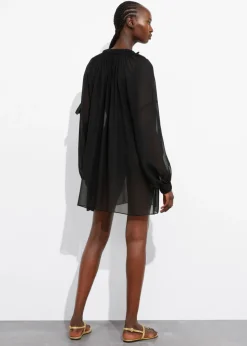 & Other Stories Dresses | Sheer Mini Dress Black