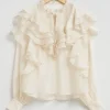 & Other Stories Blouses & Shirts | Sheer Ruffle Blouse Ivory