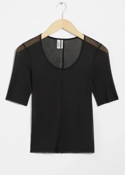 & Other Stories Tops | Sheer Silk Top