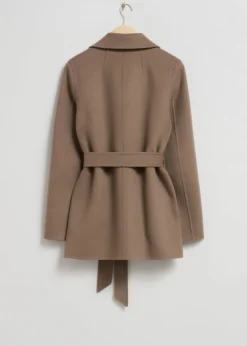 & Other Stories Outerwear | Short Belted Coat Beige