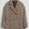 & Other Stories Outerwear | Short Oversized Peacoat Beige Tweed