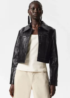 & Other Stories Outerwear | Short Patent Jacket Black