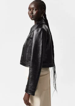& Other Stories Outerwear | Short Patent Jacket Black