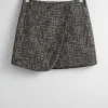 & Other Stories Skirts | Short Tweed Wrap Skirt Black/White