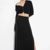 & Other Stories Skirts | Side-Slit Midi Skirt Black