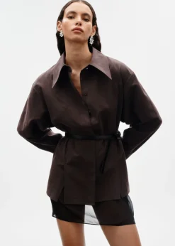 & Other Stories Sets & Suits | Blouses & Shirts | Silk-Blend Shirt Brown
