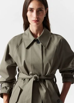 & Other Stories Outerwear | Single-Breasted Trench Coat Khaki