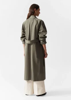& Other Stories Outerwear | Single-Breasted Trench Coat Khaki